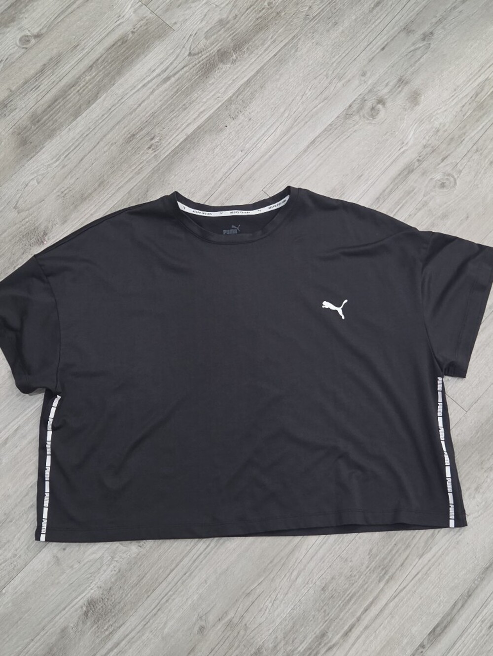 Puma Black Short Sleeve Tee with White Logo